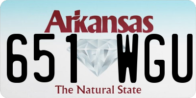 AR license plate 651WGU