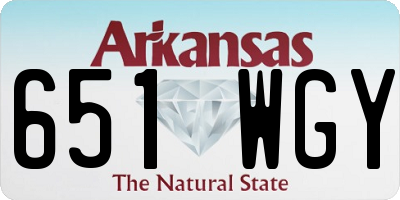AR license plate 651WGY