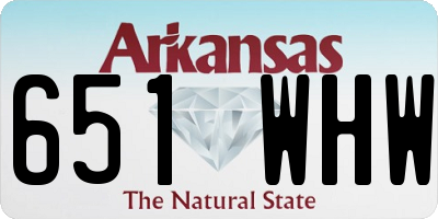 AR license plate 651WHW