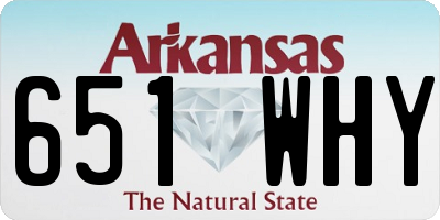 AR license plate 651WHY
