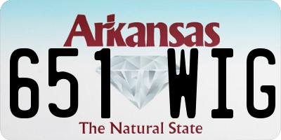 AR license plate 651WIG