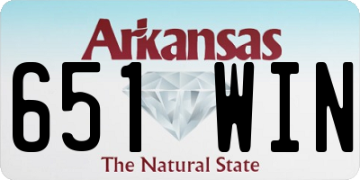 AR license plate 651WIN