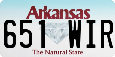 AR license plate 651WIR