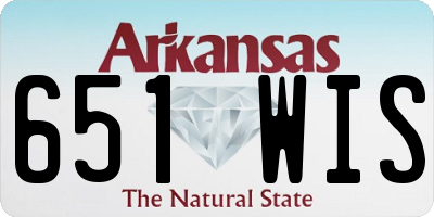 AR license plate 651WIS