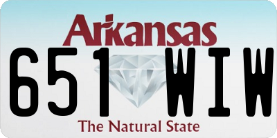 AR license plate 651WIW