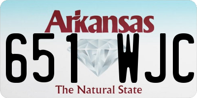 AR license plate 651WJC
