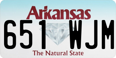 AR license plate 651WJM