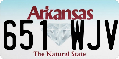 AR license plate 651WJV