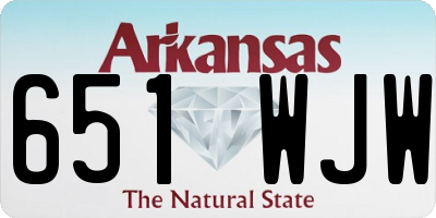 AR license plate 651WJW