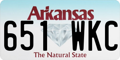 AR license plate 651WKC