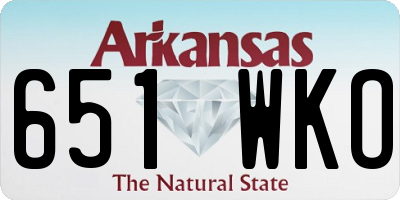 AR license plate 651WKO