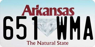 AR license plate 651WMA