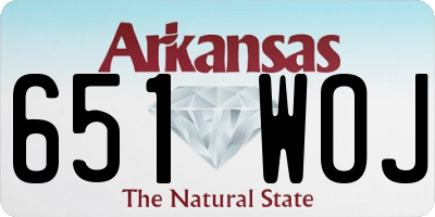 AR license plate 651WOJ