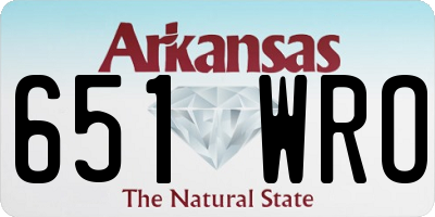 AR license plate 651WRO