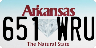 AR license plate 651WRU