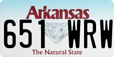 AR license plate 651WRW