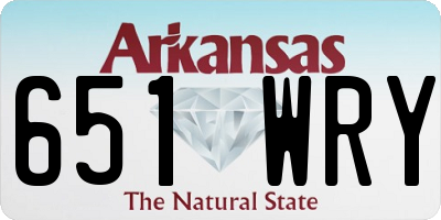 AR license plate 651WRY