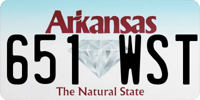 AR license plate 651WST