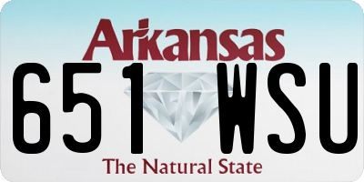 AR license plate 651WSU