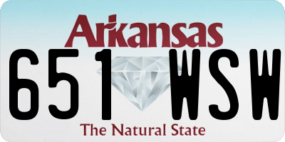 AR license plate 651WSW