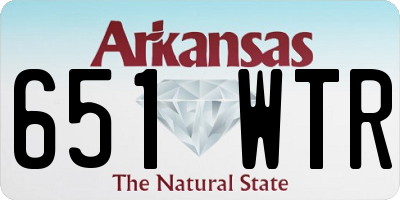 AR license plate 651WTR