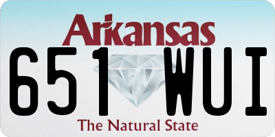AR license plate 651WUI