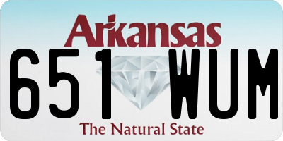AR license plate 651WUM