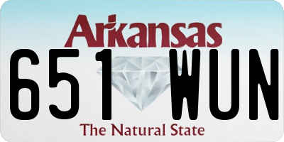 AR license plate 651WUN