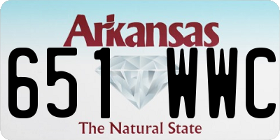 AR license plate 651WWC