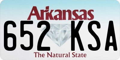 AR license plate 652KSA
