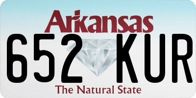 AR license plate 652KUR