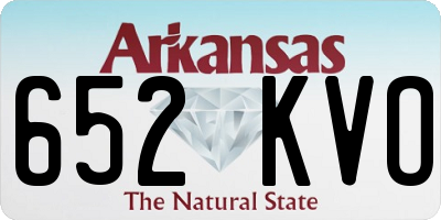 AR license plate 652KVO