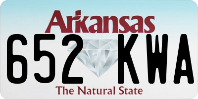 AR license plate 652KWA