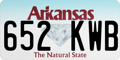 AR license plate 652KWB