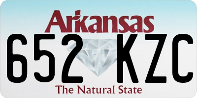 AR license plate 652KZC