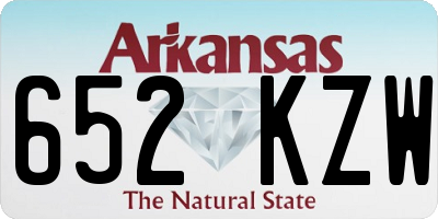 AR license plate 652KZW