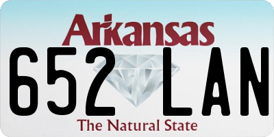 AR license plate 652LAN