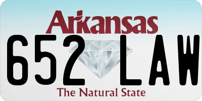 AR license plate 652LAW