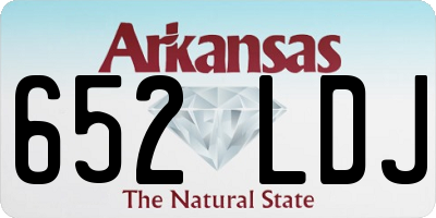 AR license plate 652LDJ