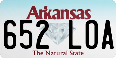 AR license plate 652LOA