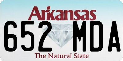 AR license plate 652MDA