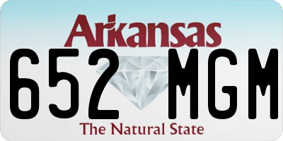 AR license plate 652MGM