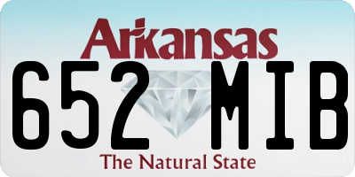 AR license plate 652MIB
