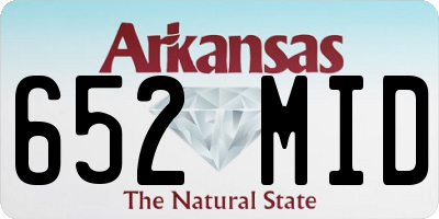 AR license plate 652MID