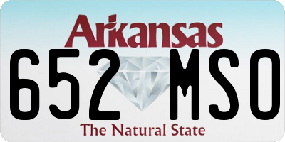 AR license plate 652MSO