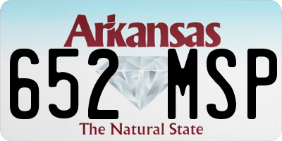 AR license plate 652MSP