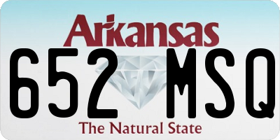 AR license plate 652MSQ