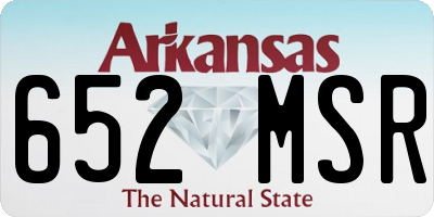AR license plate 652MSR
