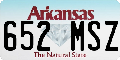 AR license plate 652MSZ