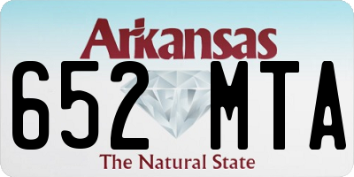 AR license plate 652MTA